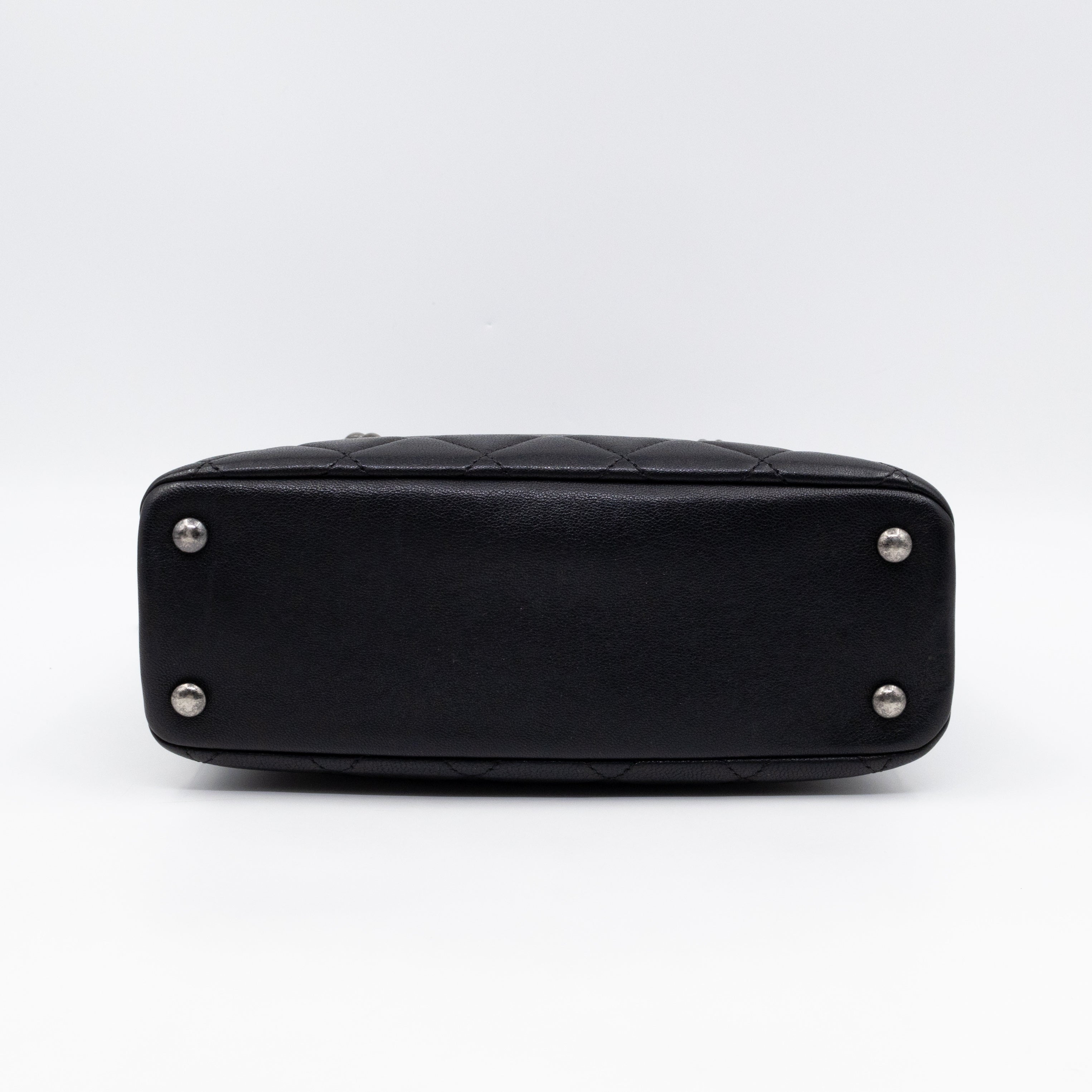 Small Boy Chained Tote Black Quilted Calfskin