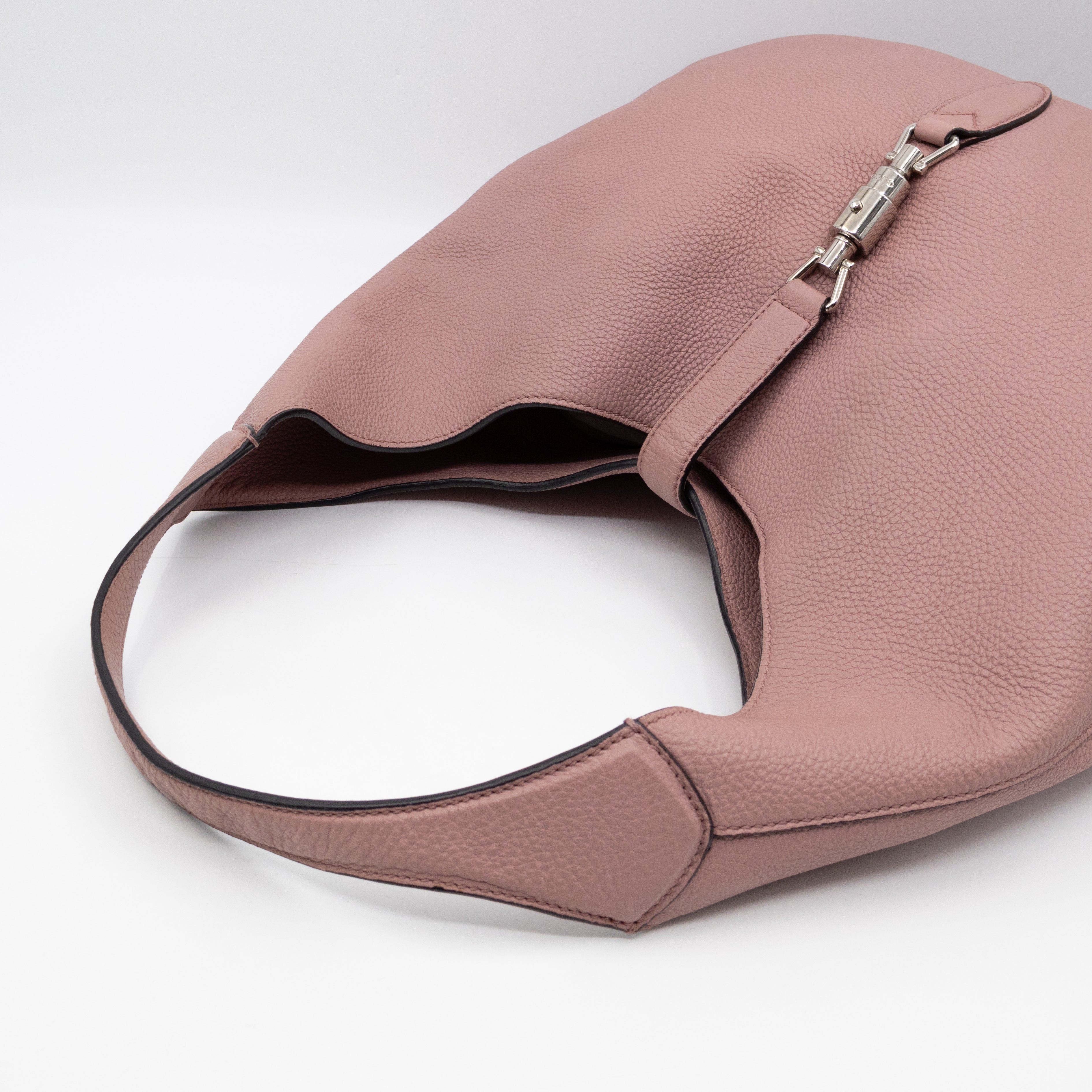 Jackie Large Hobo Bag Rosy Phard Leather