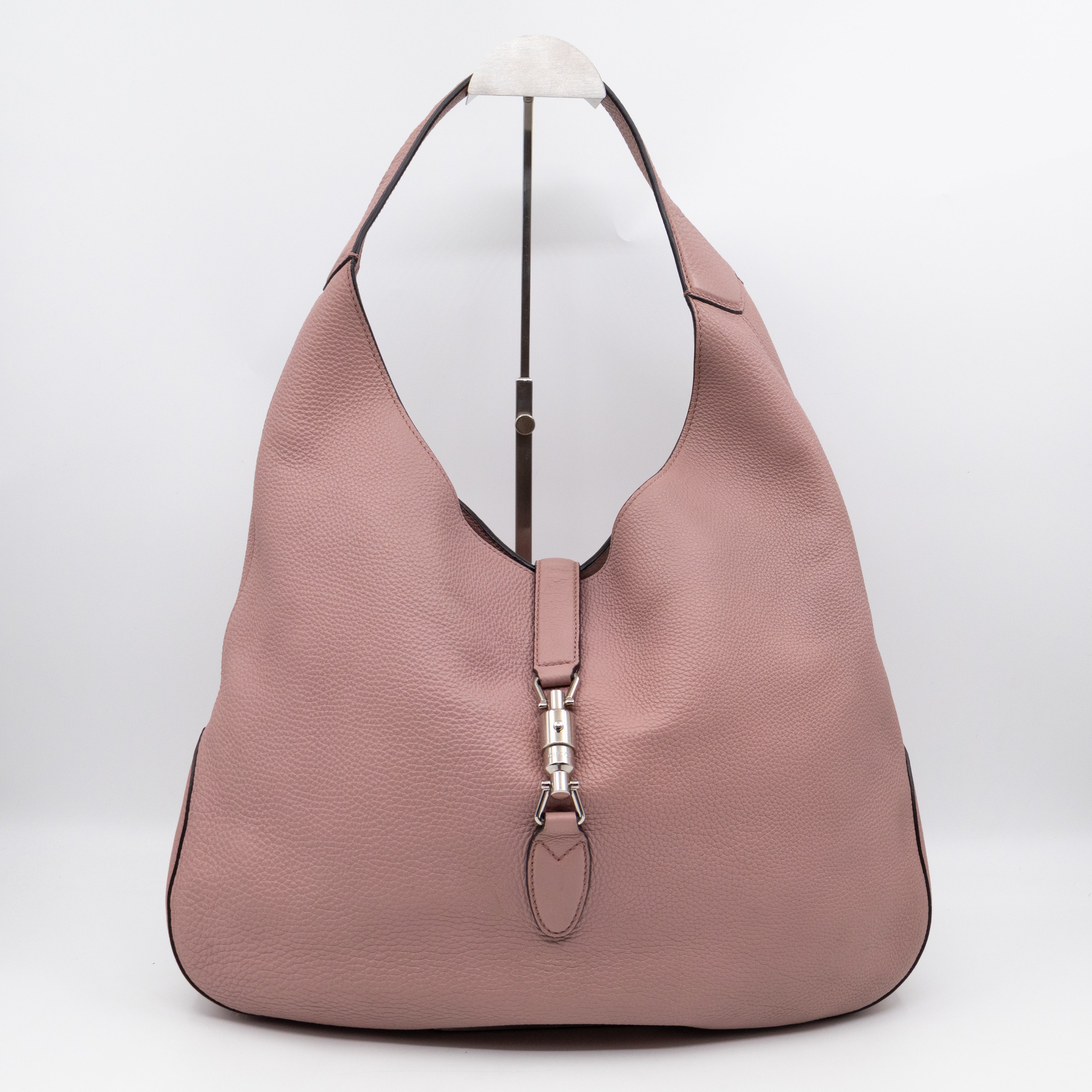 Jackie Large Hobo Bag Rosy Phard Leather