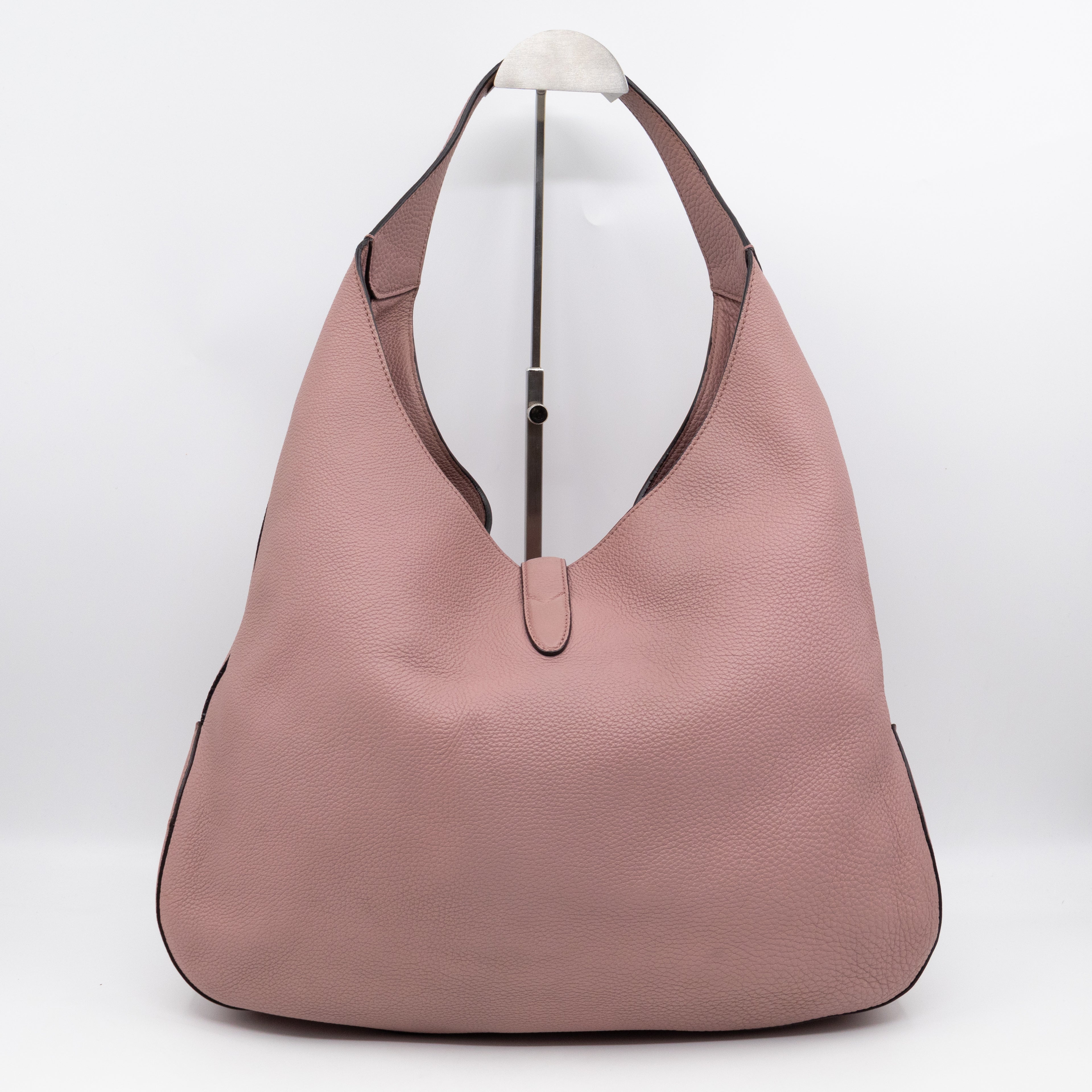 Jackie Large Hobo Bag Rosy Phard Leather