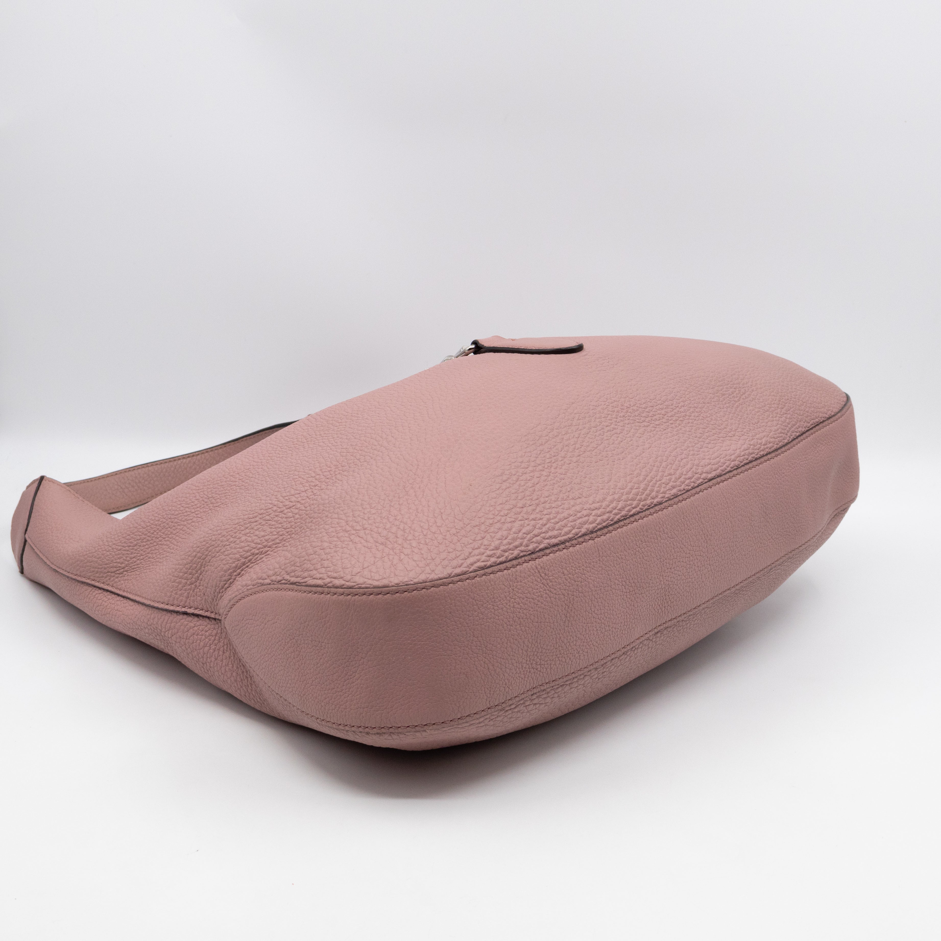 Jackie Large Hobo Bag Rosy Phard Leather
