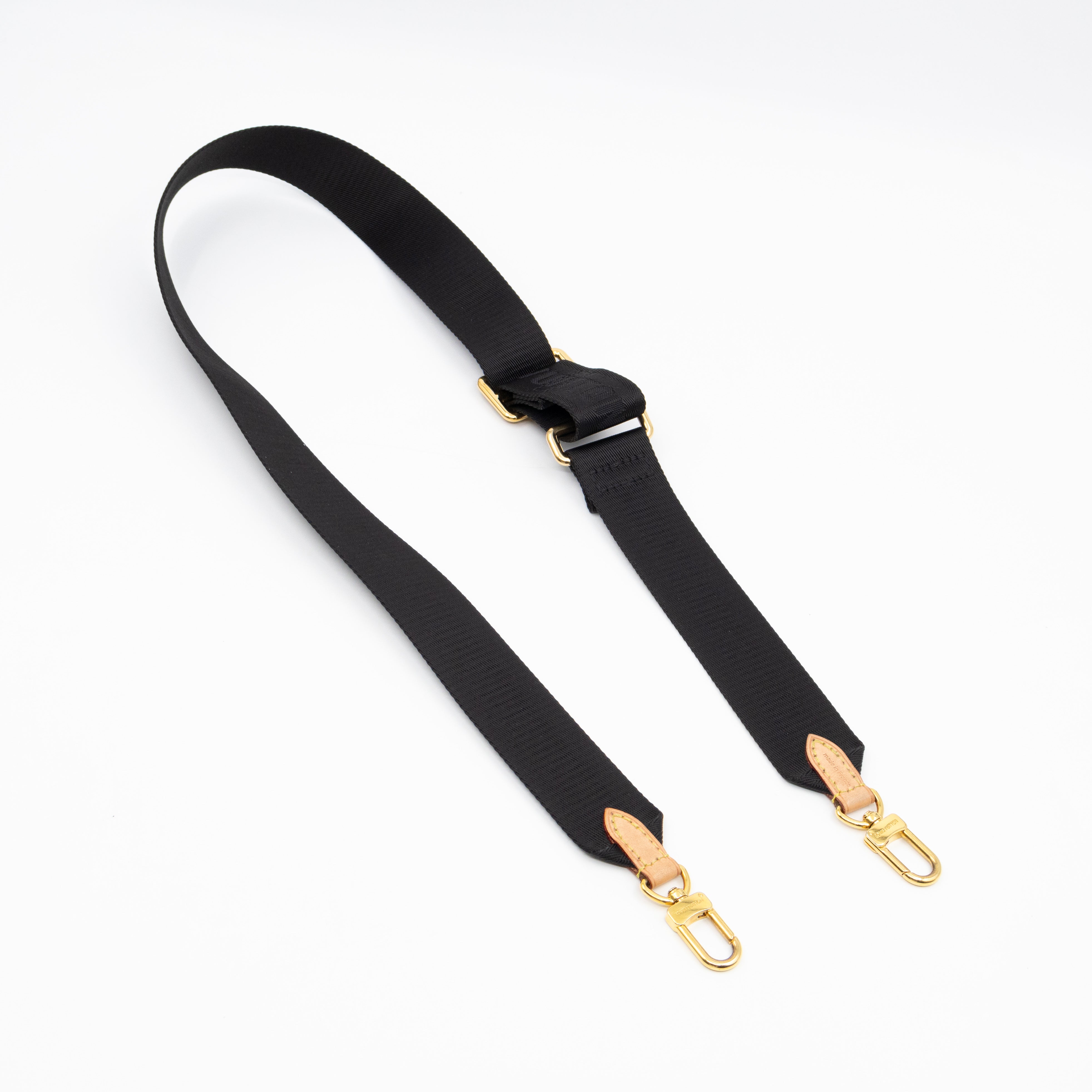 Bandoulière Shoulder Strap with Coin Purse Black Nylon