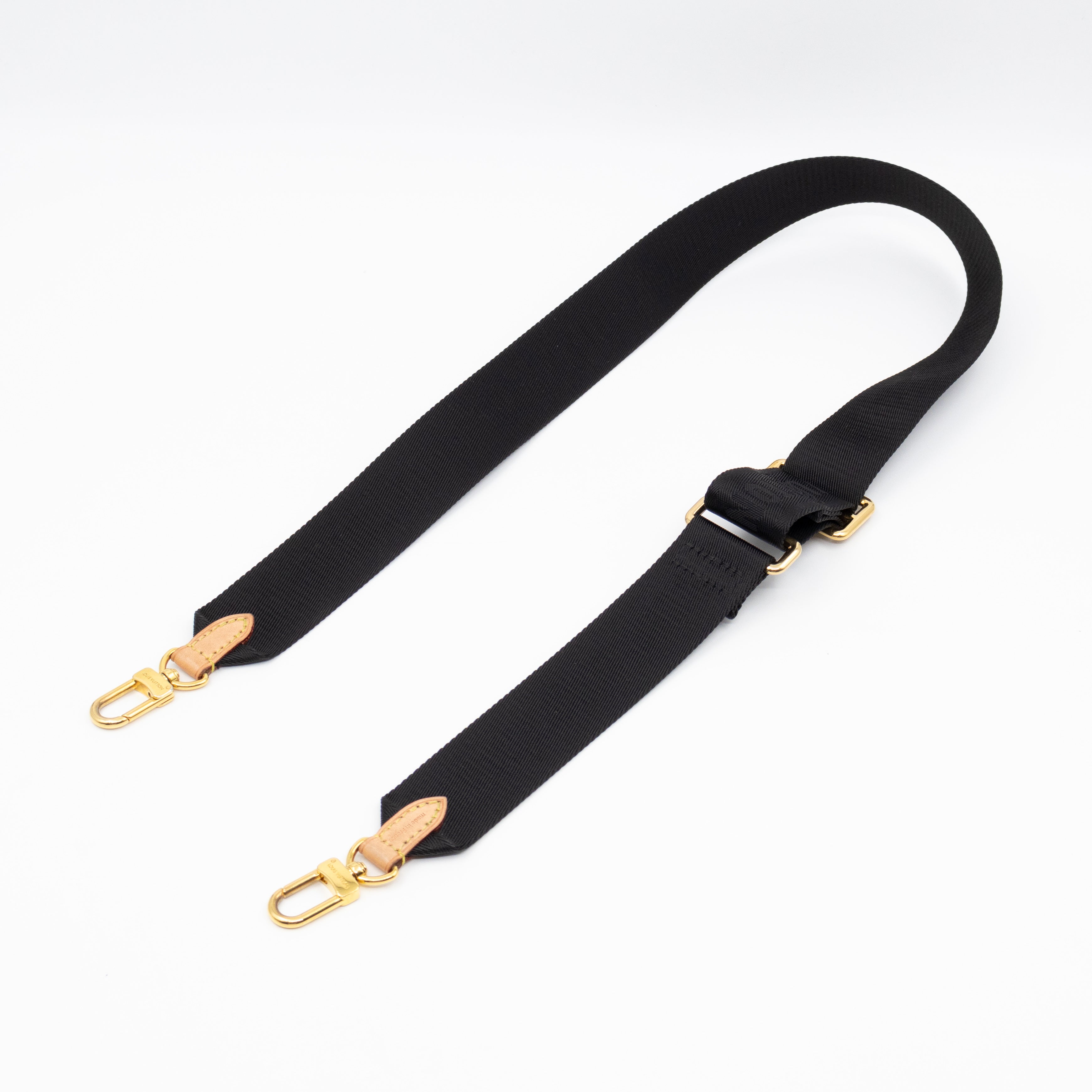 Bandoulière Shoulder Strap with Coin Purse Black Nylon