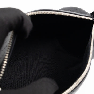 Small Blondie Shoulder Bag Diagonal Quilted Black Leather