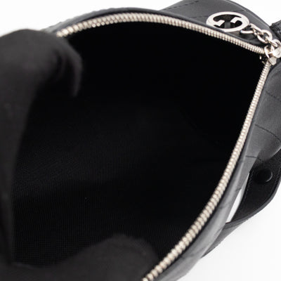 Small Blondie Shoulder Bag Diagonal Quilted Black Leather