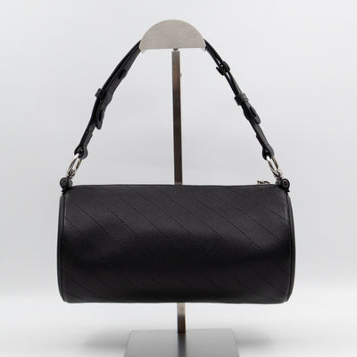 Small Blondie Shoulder Bag Diagonal Quilted Black Leather