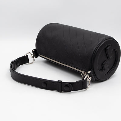 Small Blondie Shoulder Bag Diagonal Quilted Black Leather