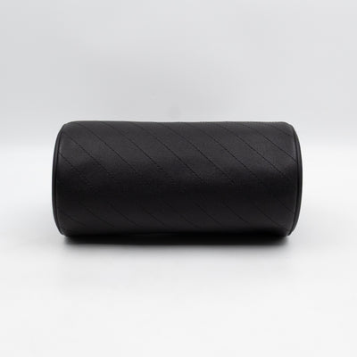 Small Blondie Shoulder Bag Diagonal Quilted Black Leather