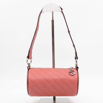 Mini Blondie Shoulder Bag Pink Diagonal Quilted Leather