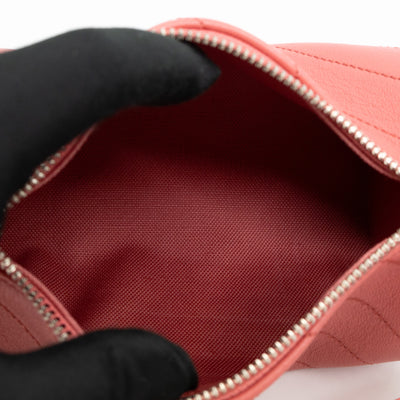 Mini Blondie Shoulder Bag Pink Diagonal Quilted Leather