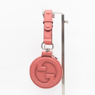 Mini Blondie Shoulder Bag Pink Diagonal Quilted Leather