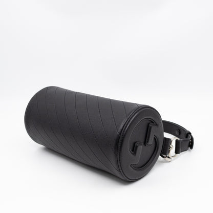 Small Blondie Shoulder Bag Black Diagonal Quilted Leather