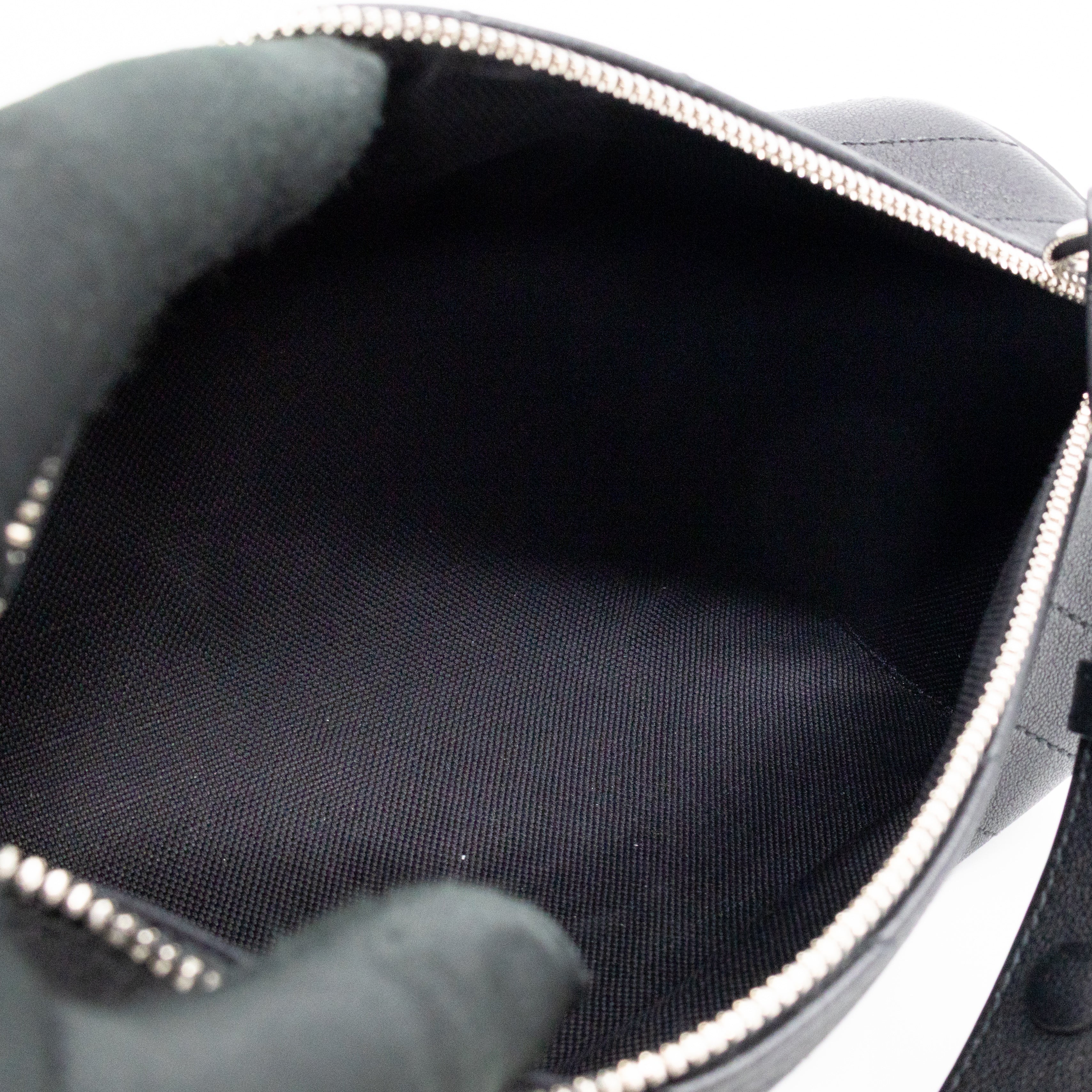 Small Blondie Shoulder Bag Black Diagonal Quilted Leather