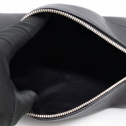 Small Blondie Shoulder Bag Black Diagonal Quilted Leather