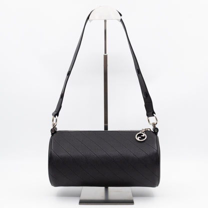 Small Blondie Shoulder Bag Black Diagonal Quilted Leather