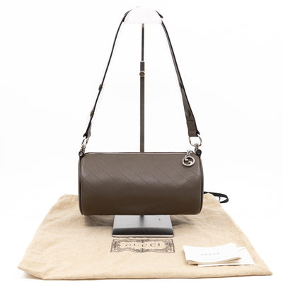 Small Blondie Shoulder Bag Diagonal Quilted Olive Leather