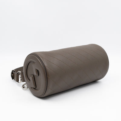 Small Blondie Shoulder Bag Diagonal Quilted Olive Leather