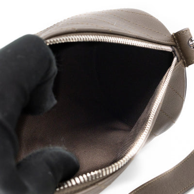 Small Blondie Shoulder Bag Diagonal Quilted Olive Leather