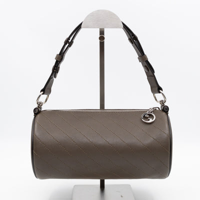 Small Blondie Shoulder Bag Diagonal Quilted Olive Leather