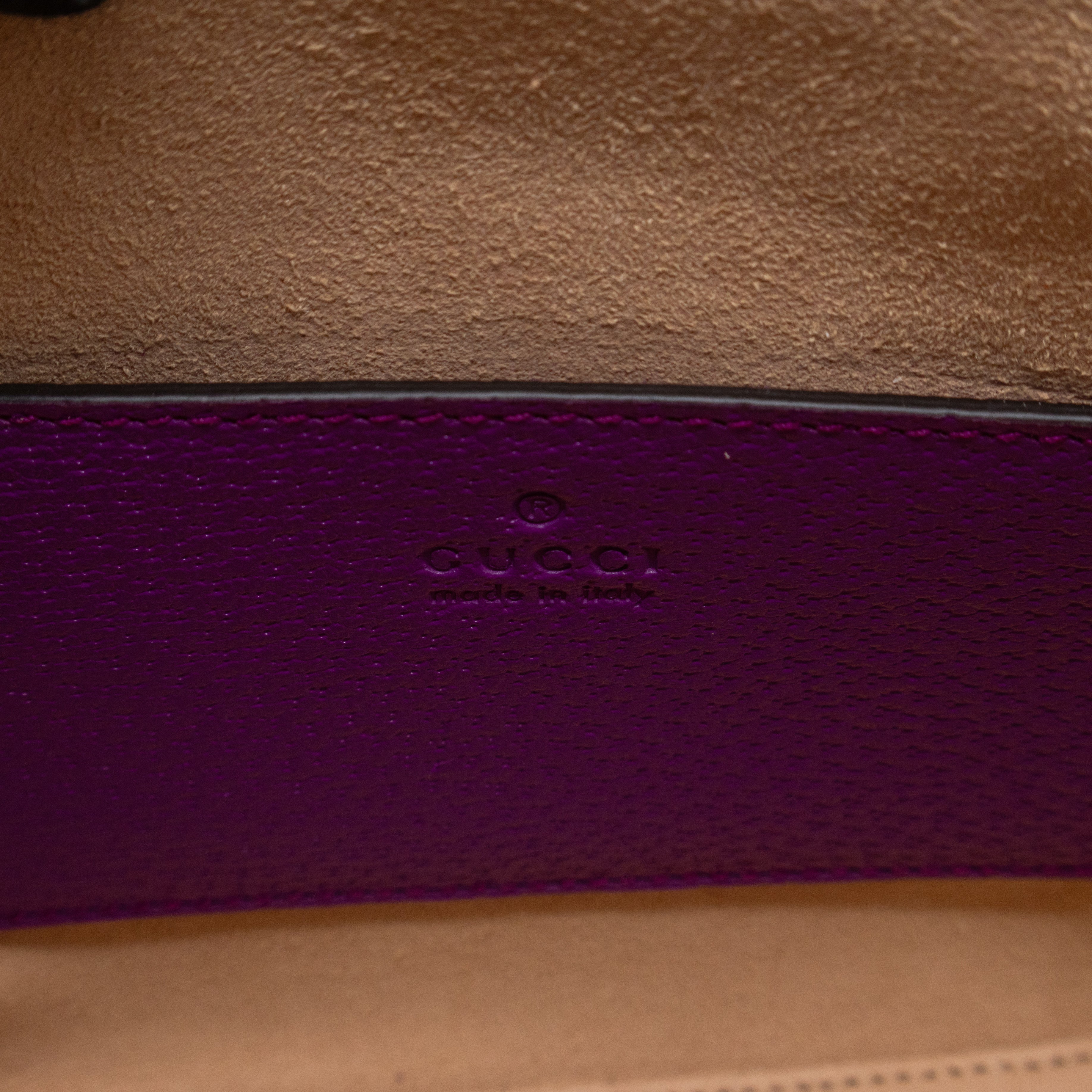 Diana Mini Bamboo Zip Tote Bag Purple Leather