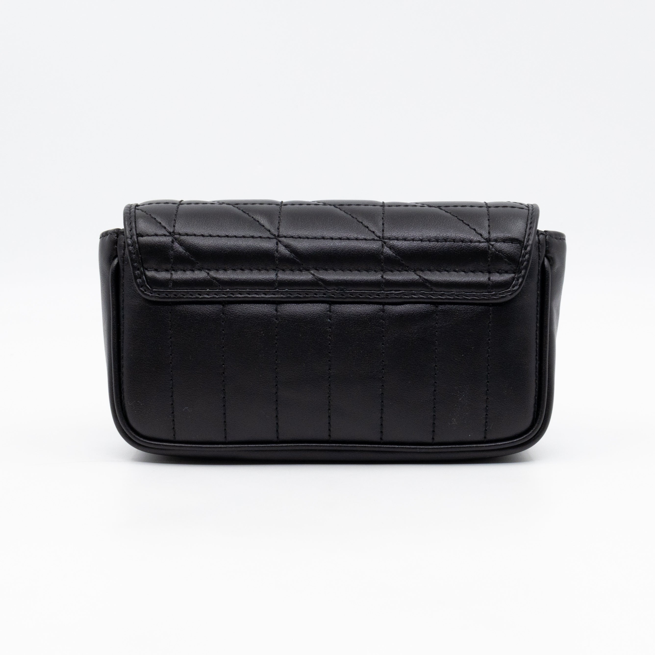 GG Marmont Flap Matelassé Super Mini Black Leather