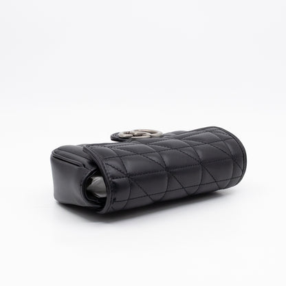 GG Marmont Flap Matelassé Super Mini Black Leather
