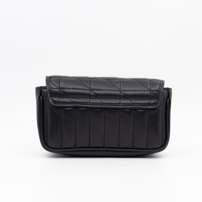 GG Marmont Flap Matelassé Super Mini Black Leather