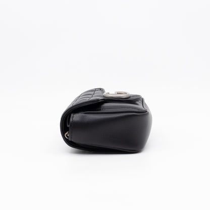 GG Marmont Flap Matelassé Super Mini Black Leather