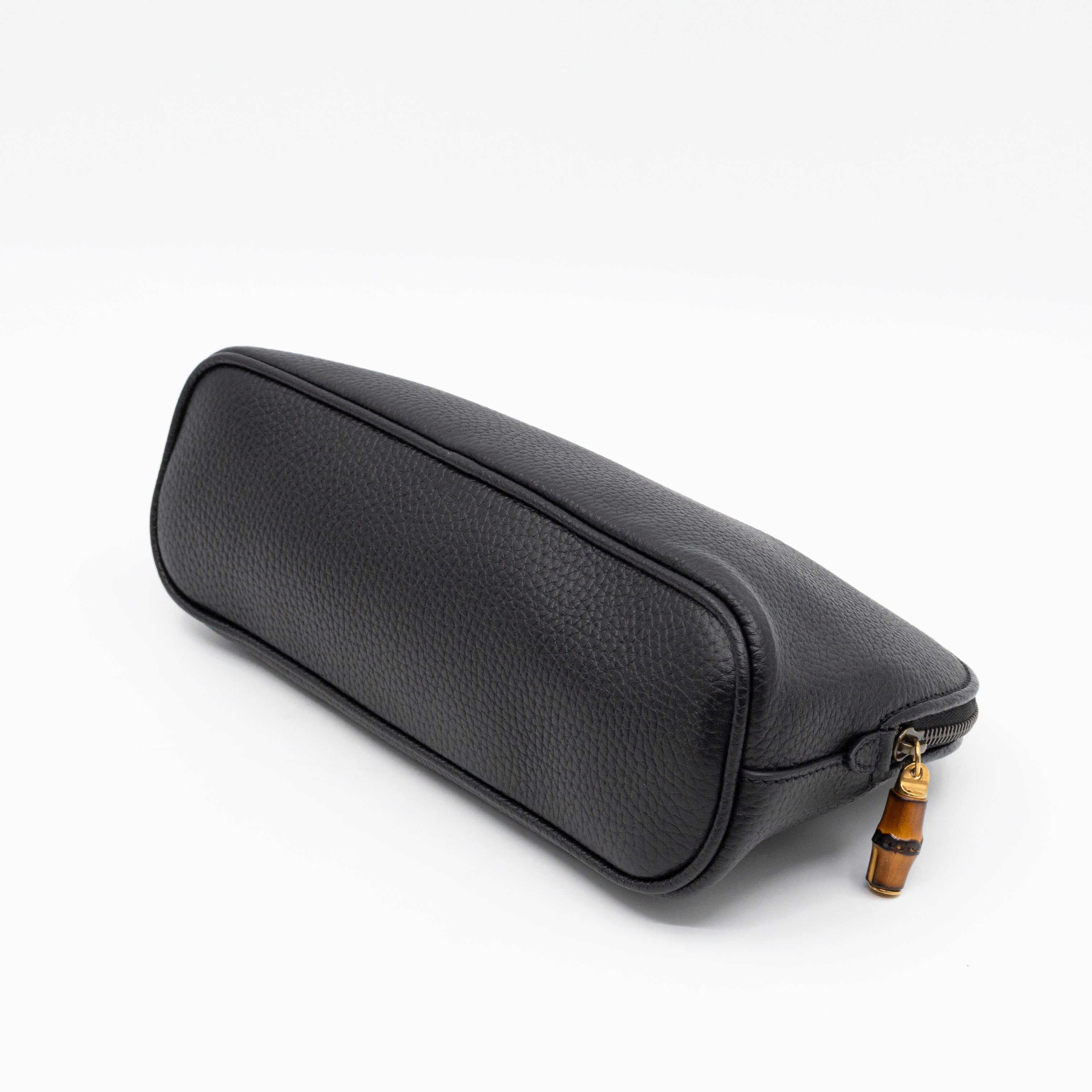 Bamboo-Puller Double G Beauty Case Black Leather