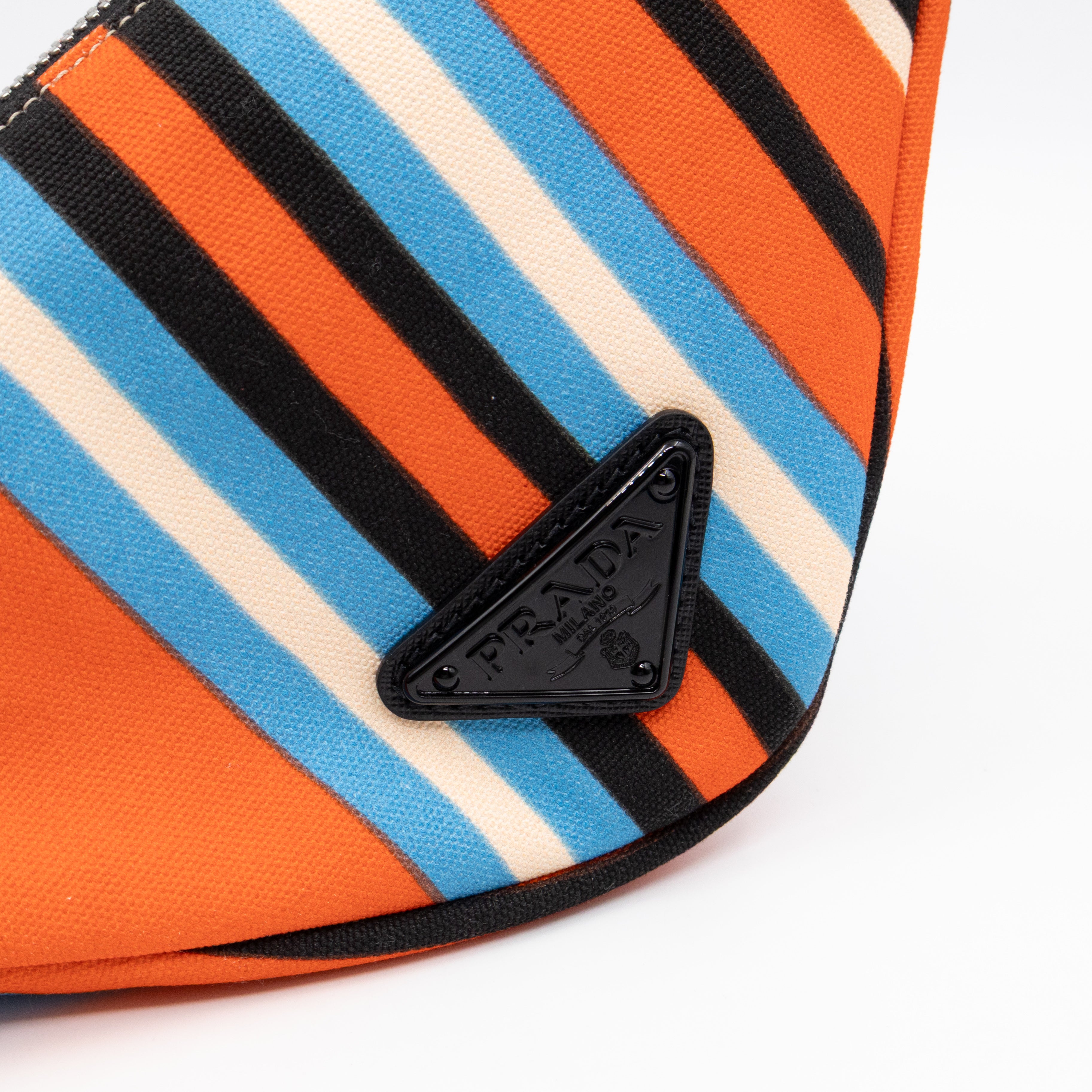 Wristlet Triangle Clutch Bag Arancio Canvas
