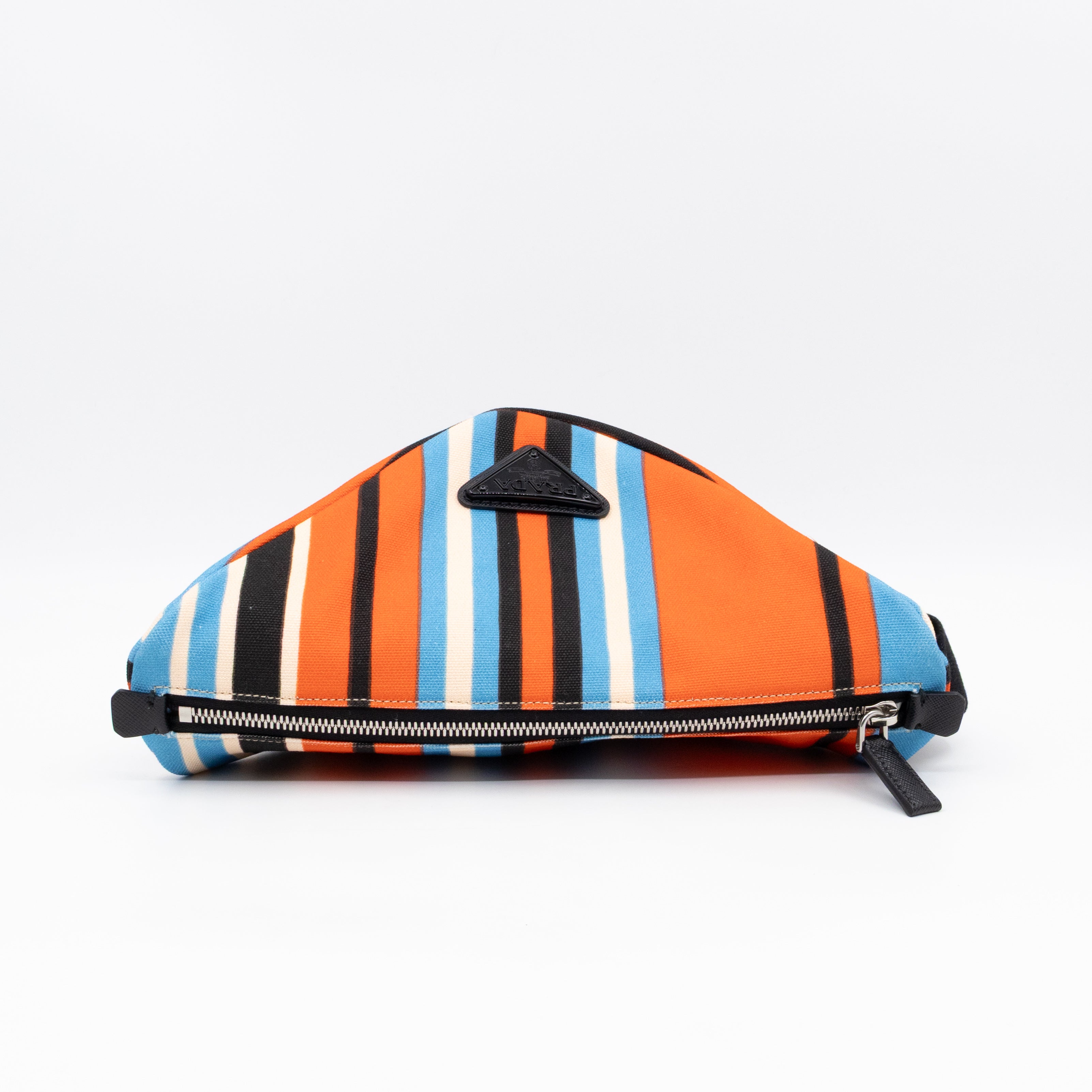 Wristlet Triangle Clutch Bag Arancio Canvas