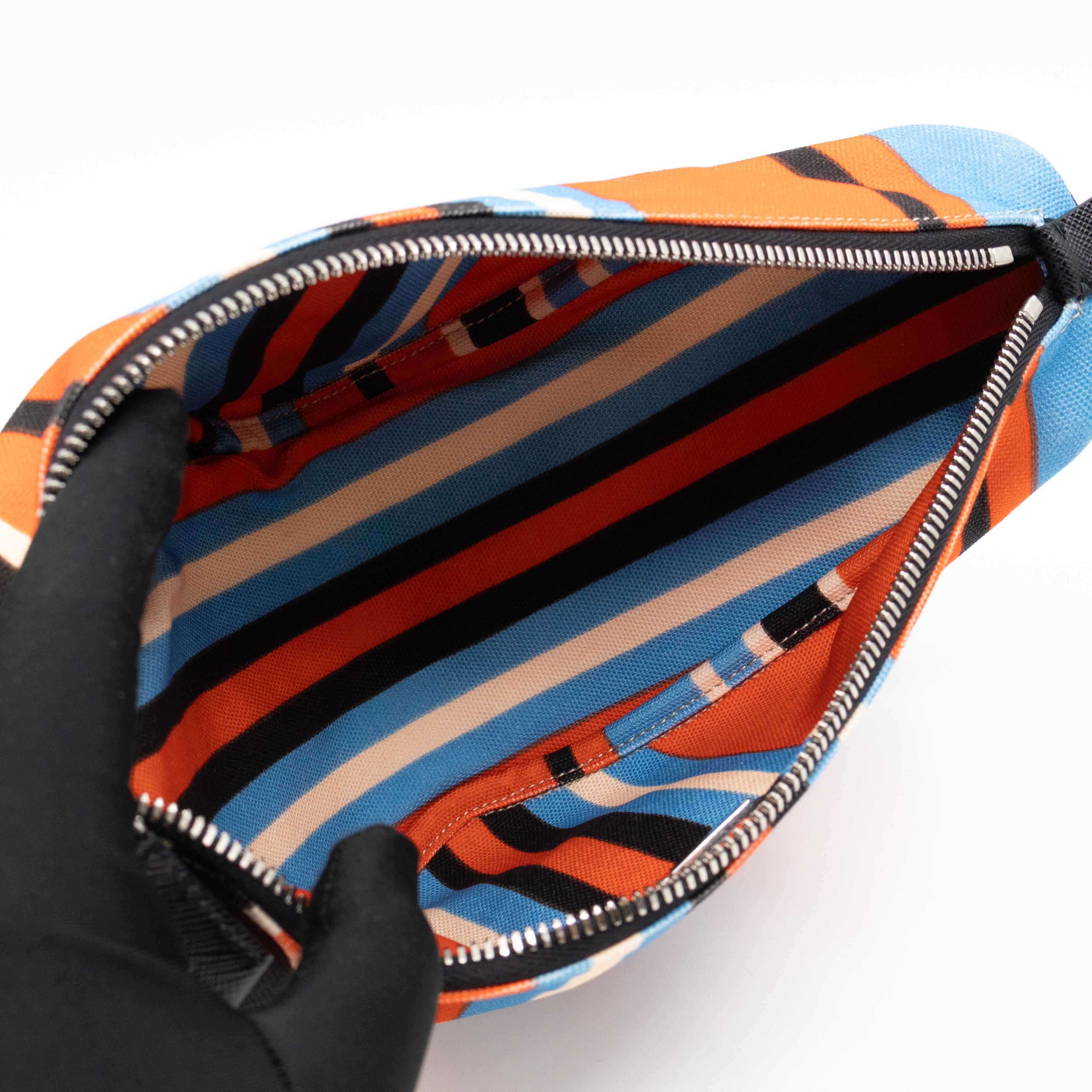 Wristlet Triangle Clutch Bag Arancio Canvas