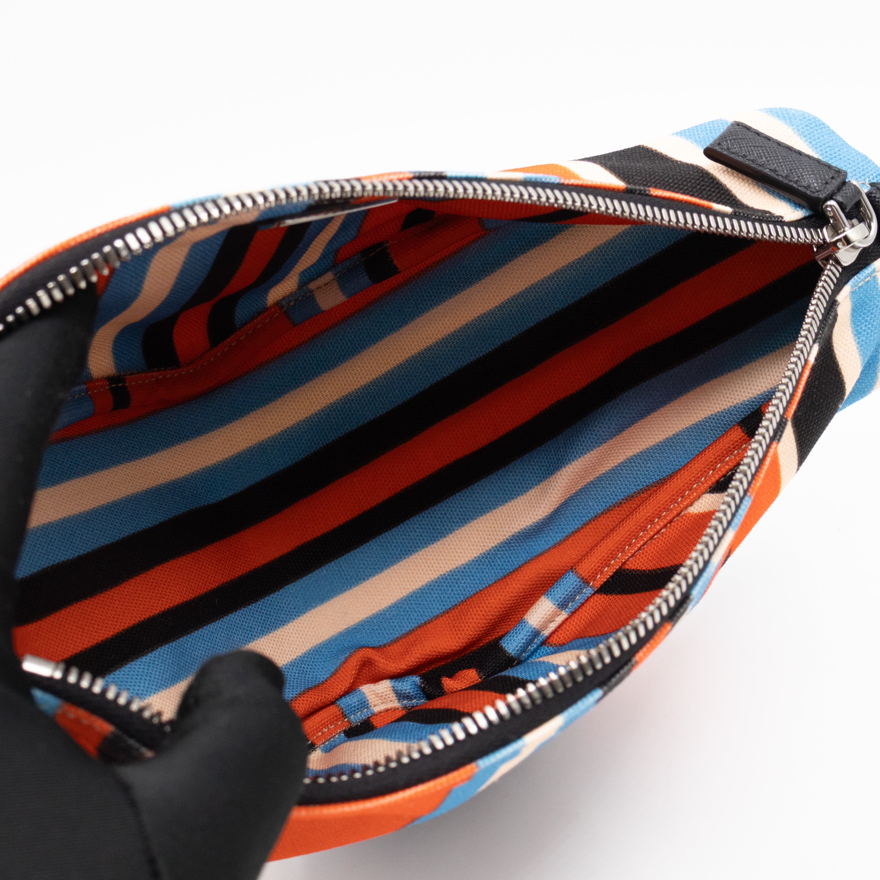 Wristlet Triangle Clutch Bag Arancio Canvas