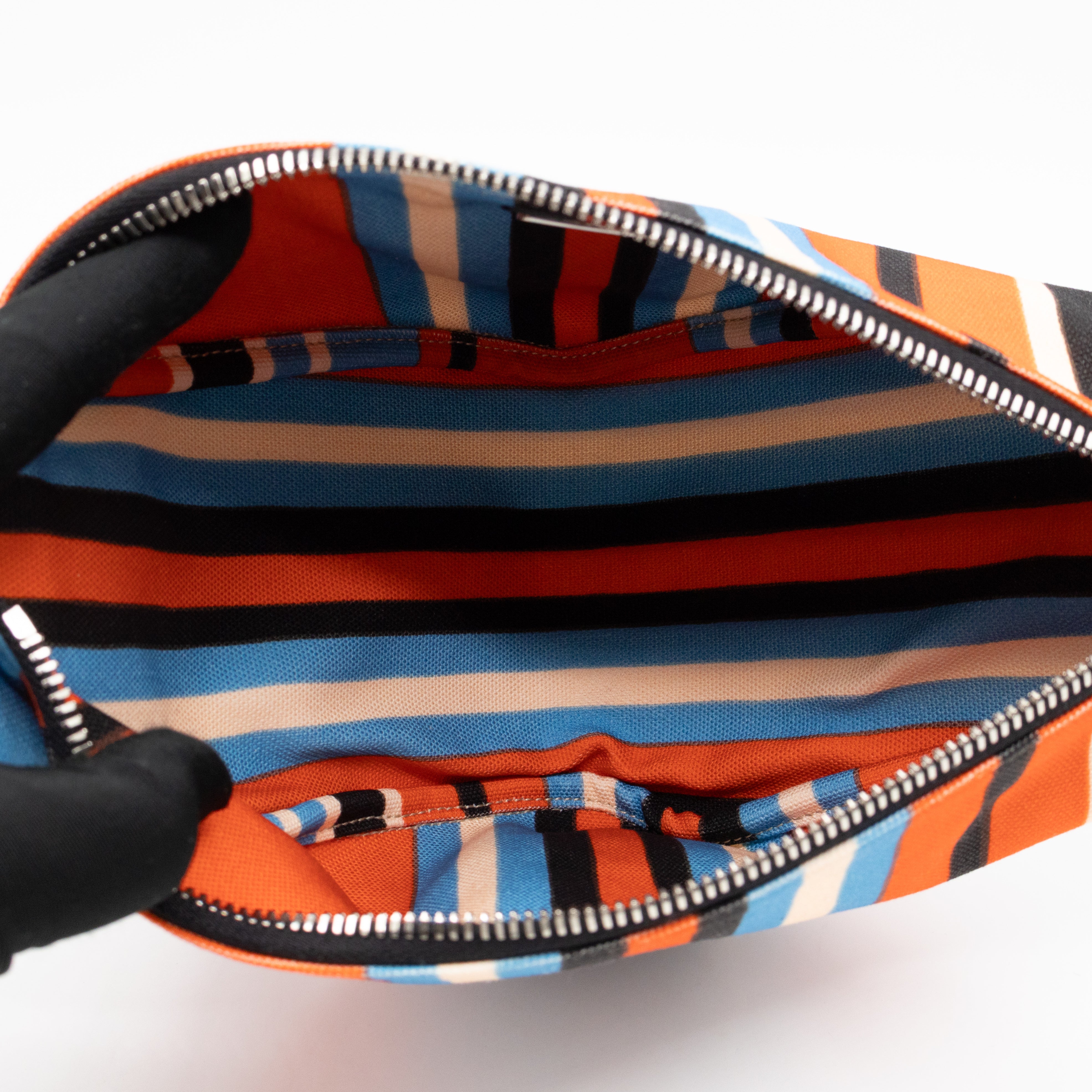 Wristlet Triangle Clutch Bag Arancio Canvas