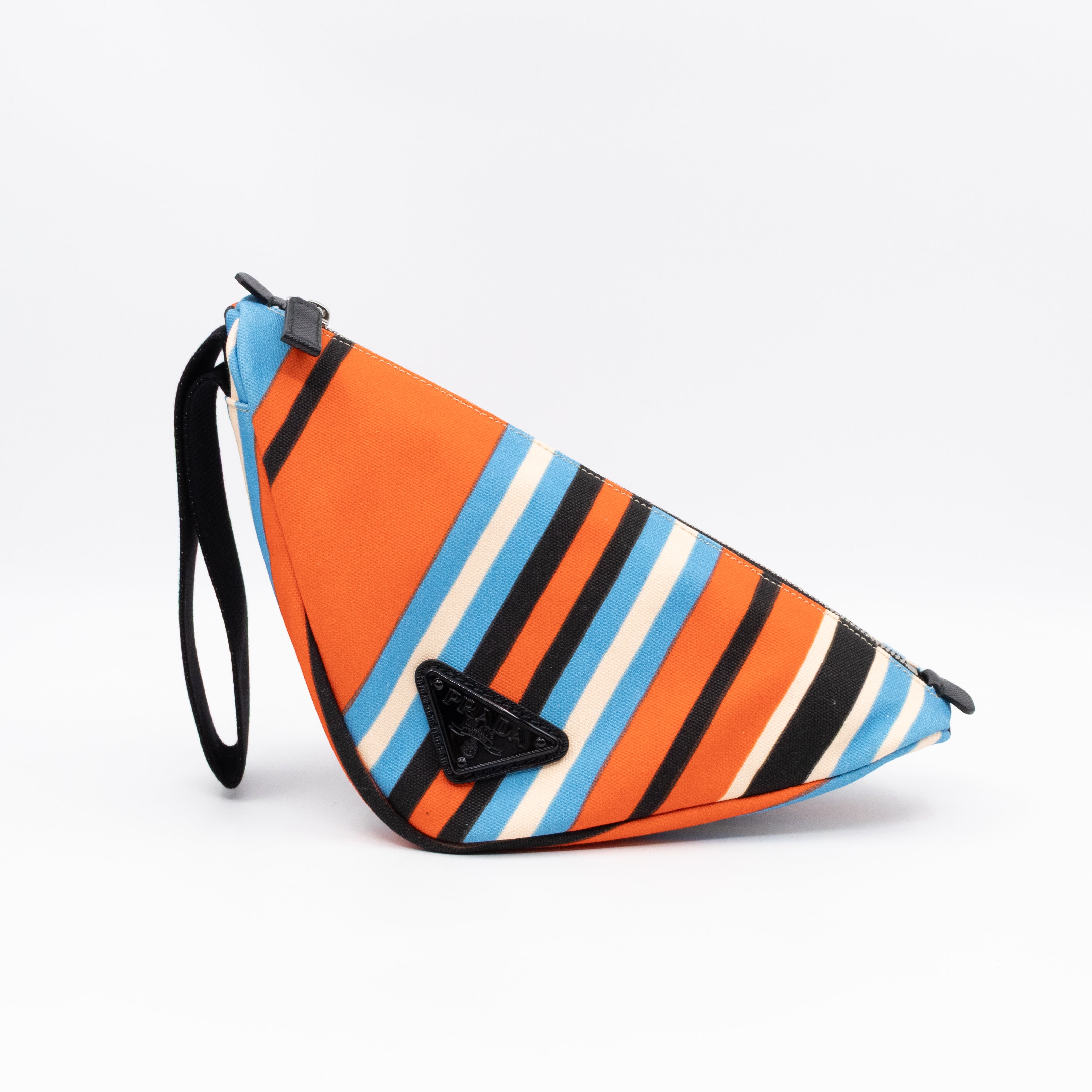 Wristlet Triangle Clutch Bag Arancio Canvas