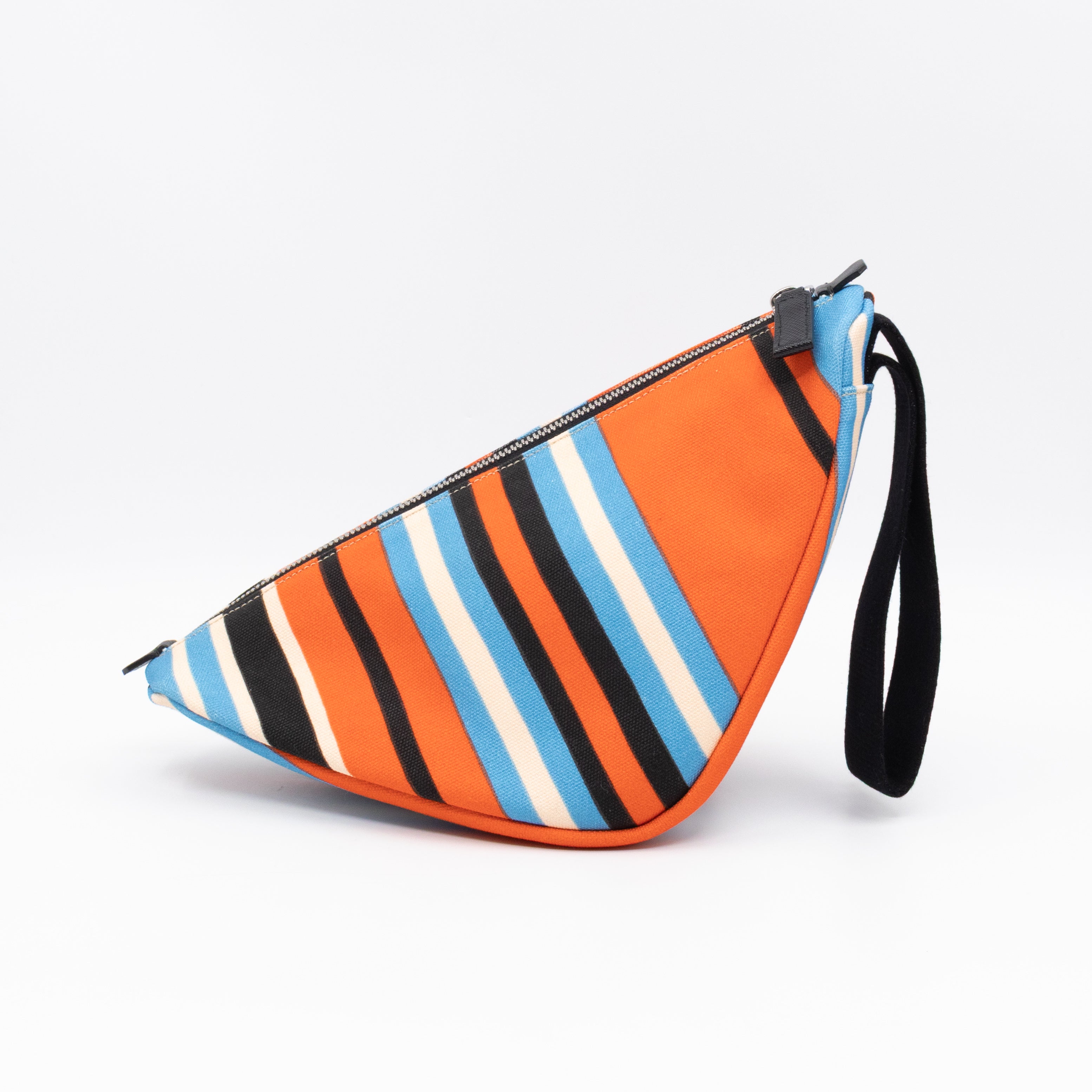 Wristlet Triangle Clutch Bag Arancio Canvas