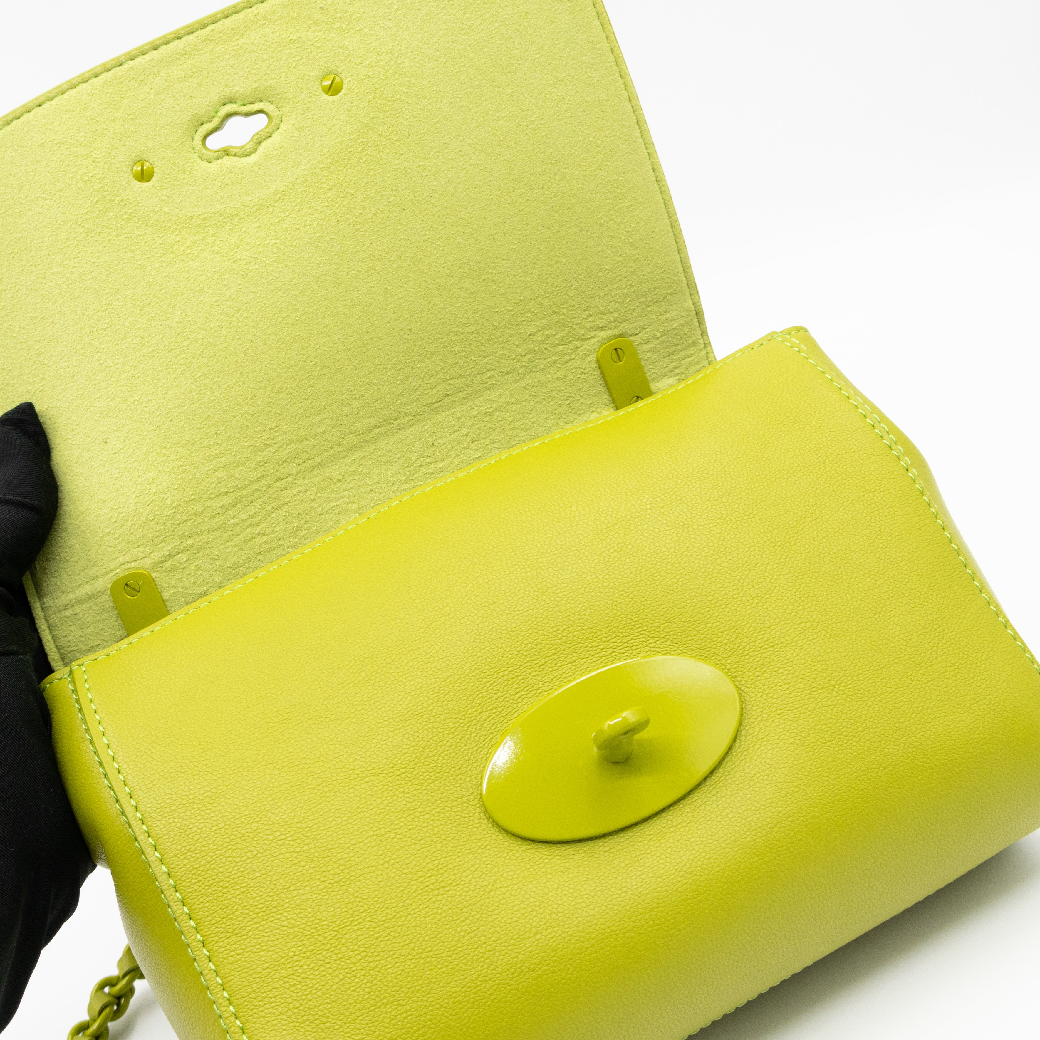 Lily Top Handle Acid Green Leather