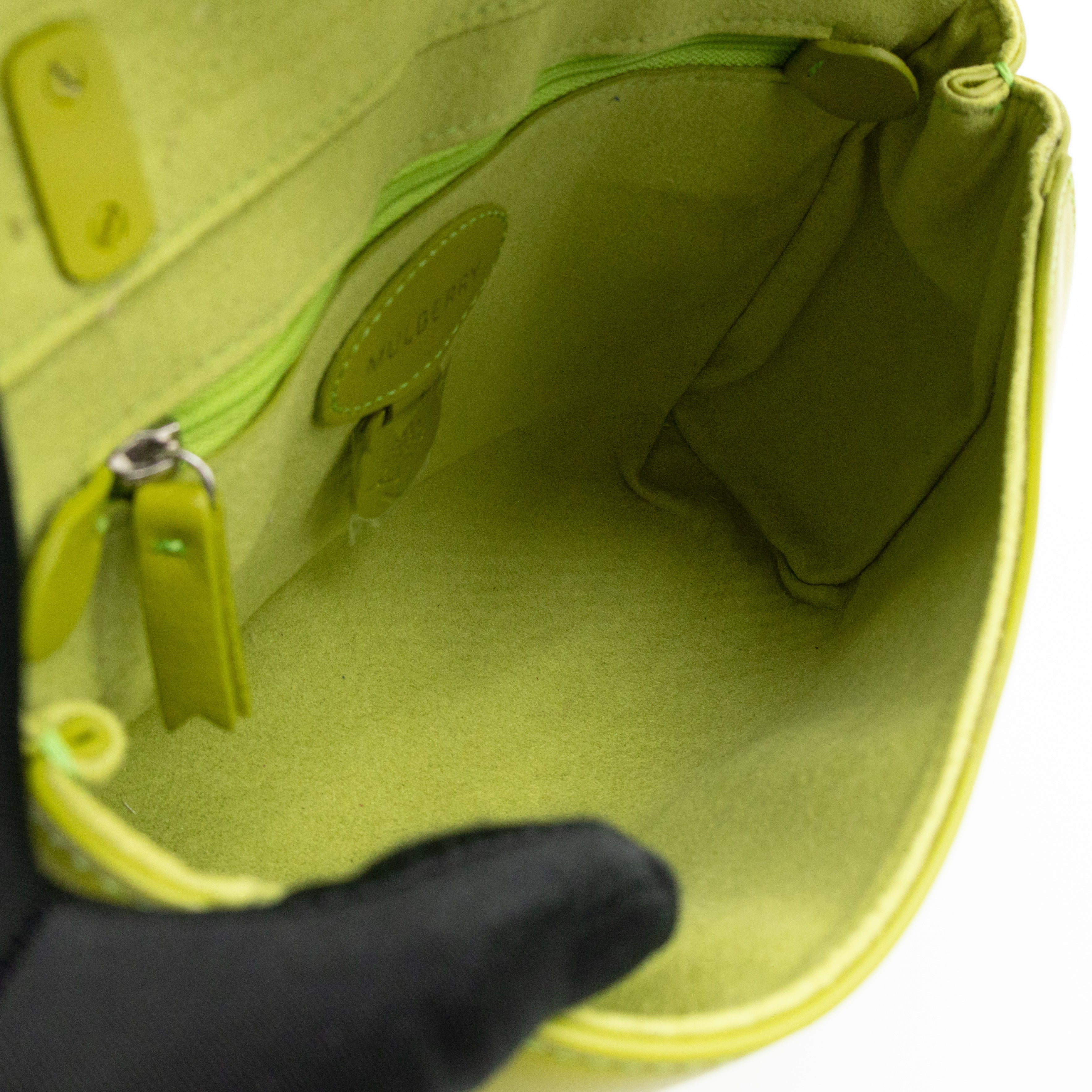 Lily Top Handle Acid Green Leather