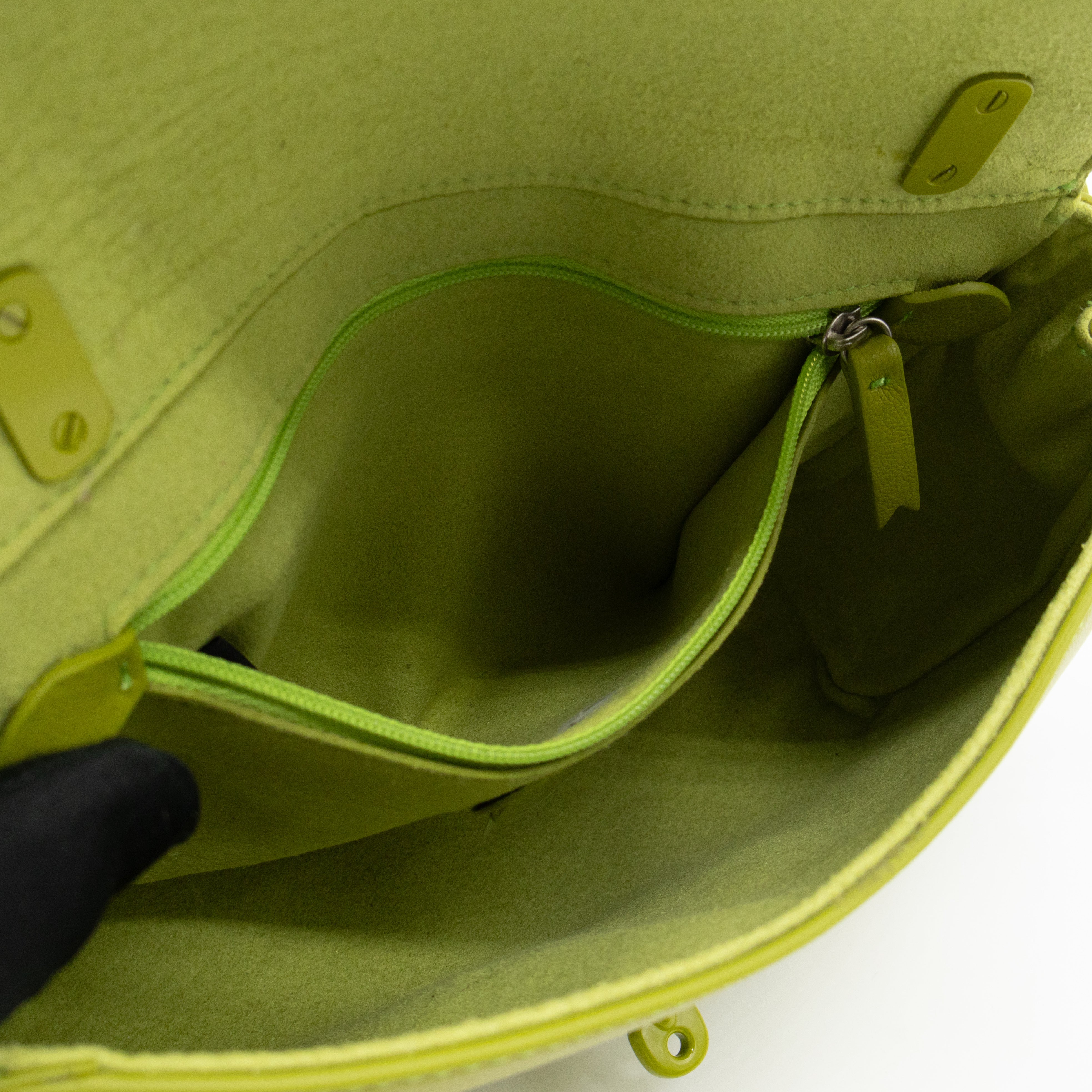 Lily Top Handle Acid Green Leather