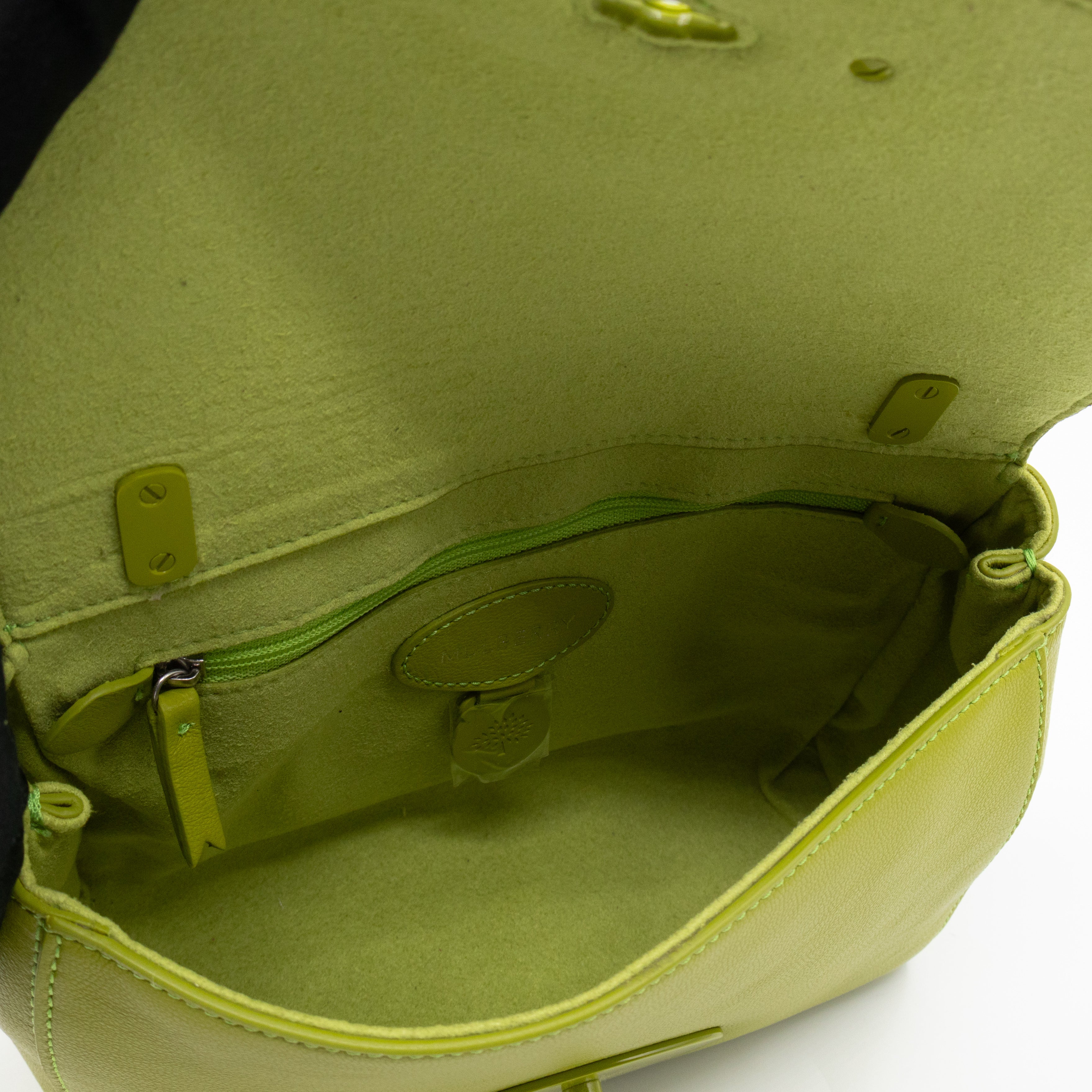 Lily Top Handle Acid Green Leather