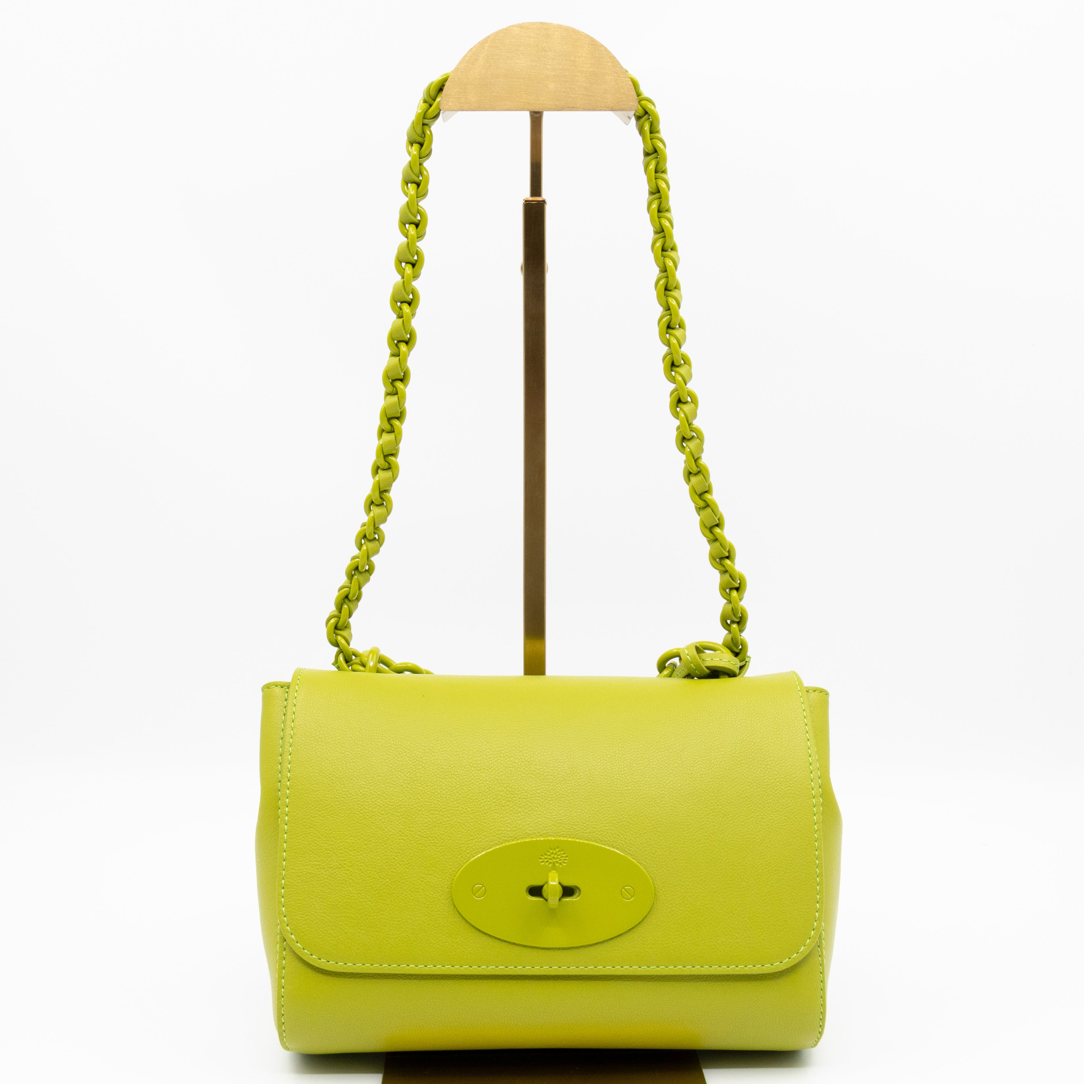 Lily Top Handle Acid Green Leather