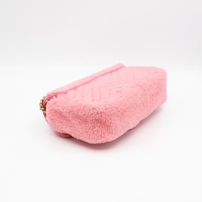 GG Marmont Small Flap Bag Pink Shearling