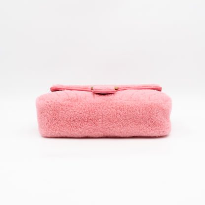GG Marmont Small Flap Bag Pink Shearling