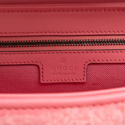 GG Marmont Small Flap Bag Pink Shearling