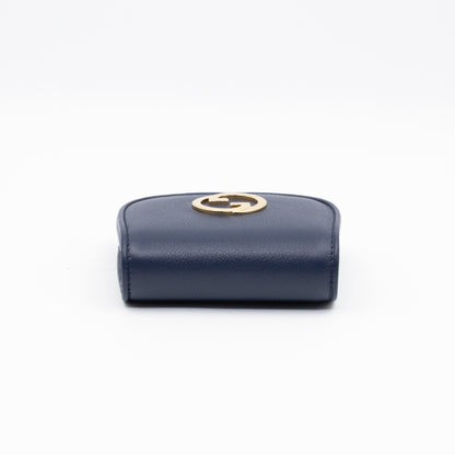 Blondie Medium Chain Wallet Bag Navy Leather