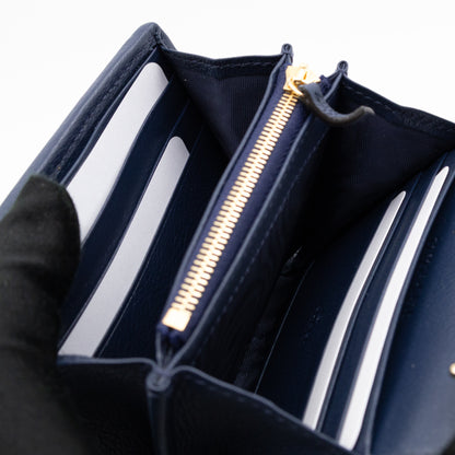 Blondie Medium Chain Wallet Bag Navy Leather