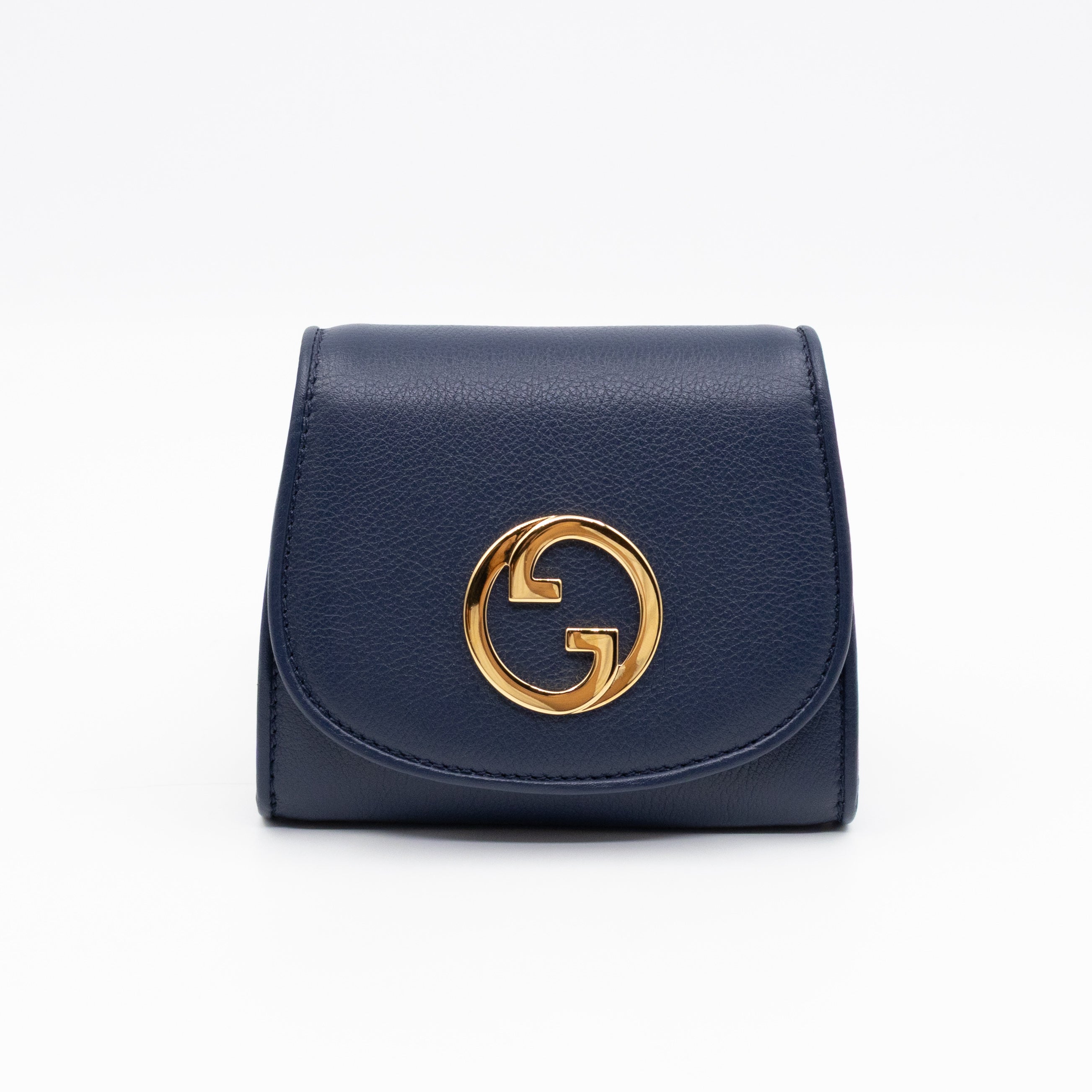 Blondie Medium Chain Wallet Bag Navy Leather