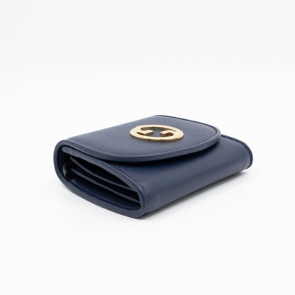 Blondie Medium Chain Wallet Bag Navy Leather