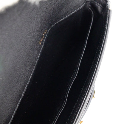 Horsebit 1955 Mini Shoulder Bag Black Leather Shearling