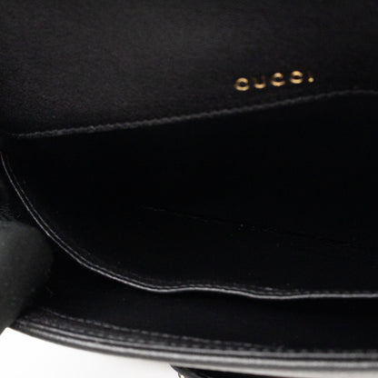 Horsebit 1955 Mini Shoulder Bag Black Leather Shearling